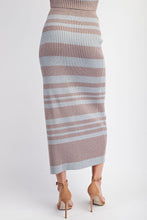 Load image into Gallery viewer, Metallic Stripe Midi Skirt