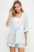 Load image into Gallery viewer, Sea Side Stripe Blazer Blue
