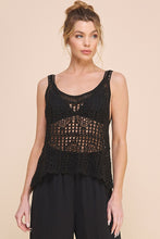 Load image into Gallery viewer, Crochet Summer Knit Tank Black