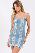 Load image into Gallery viewer, Here For The Lace Denim Dress