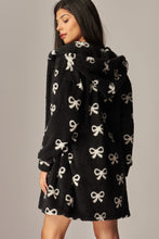 Load image into Gallery viewer, Cozy Fleece 3 Piece Pajama Set Bow Black
