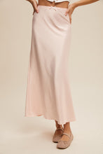 Load image into Gallery viewer, Blush Satin Midi Slip Skirt