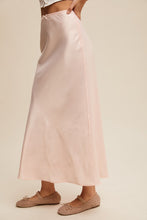Load image into Gallery viewer, Blush Satin Midi Slip Skirt