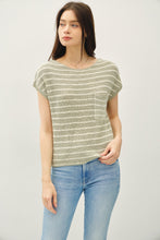 Load image into Gallery viewer, Casual Stripe Sweater Top Sage