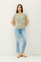 Load image into Gallery viewer, Casual Stripe Sweater Top Sage
