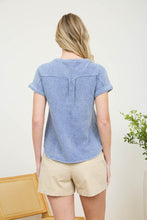 Load image into Gallery viewer, Henley Chambray Top
