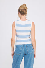 Load image into Gallery viewer, Pebbled Knit Striped Tank Blue