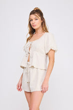 Load image into Gallery viewer, Daydreamin' Crochet Lace-Up Top