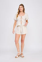 Load image into Gallery viewer, Daydreamin' Crochet Lace-Up Top