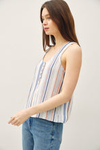 Load image into Gallery viewer, Henley Stripe Tank