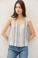 Load image into Gallery viewer, Henley Stripe Tank