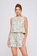 Load image into Gallery viewer, Green Tropics Linen Tank