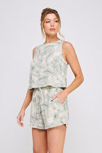 Load image into Gallery viewer, Green Tropics Linen Tank