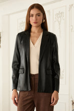 Load image into Gallery viewer, Classy Winter Faux Leather BLazer
