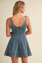 Load image into Gallery viewer, Rock The Night In Denim Mini Dress