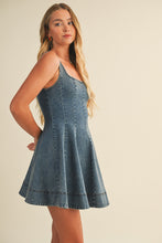 Load image into Gallery viewer, Rock The Night In Denim Mini Dress