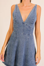 Load image into Gallery viewer, Denim Flare Mini Dress