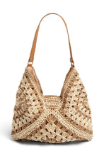 Load image into Gallery viewer, Bianca Patterned Straw Hobo Tote Bag