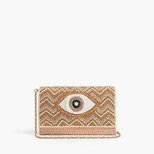 Load image into Gallery viewer, Rose Gold Evil Eye Beaded Clutch