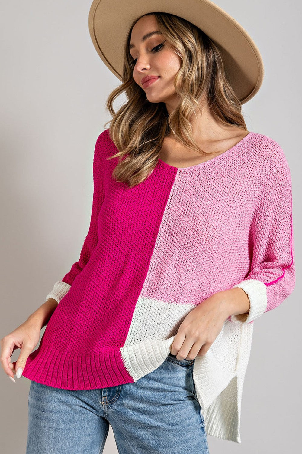 Split Decision Sweater Pink