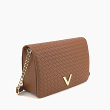 Load image into Gallery viewer, Haven Flap Woven Crossbody Bag Cognac