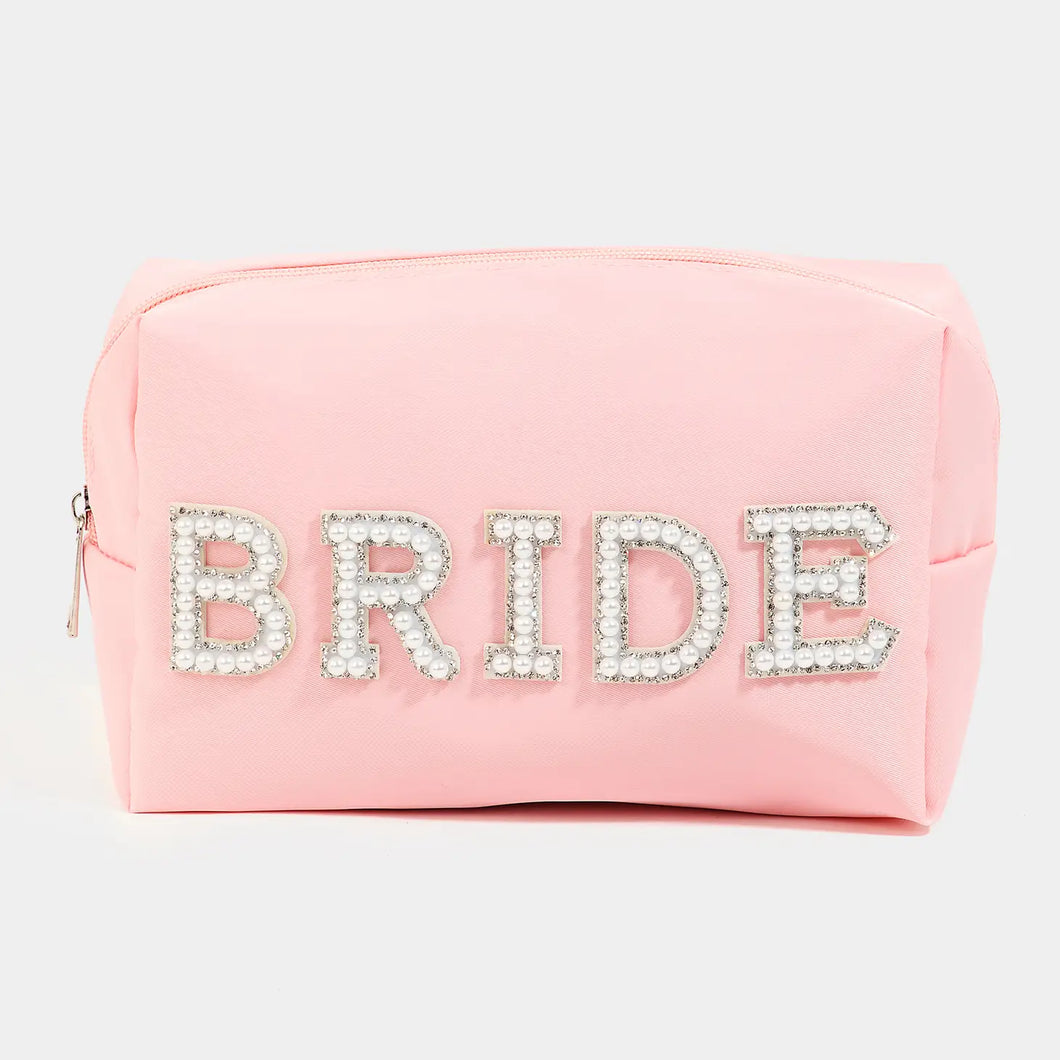 Bride Print Cosmetic Bag Pink