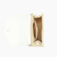 Load image into Gallery viewer, Coastal Straw Envelope Crossbody Bag White