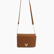 Load image into Gallery viewer, Haven Flap Woven Crossbody Bag Cognac