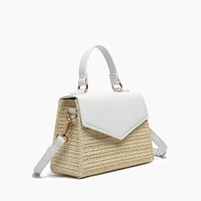 Load image into Gallery viewer, Coastal Straw Envelope Crossbody Bag White