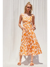 Load image into Gallery viewer, Tangerine Spring Midi dress