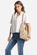 Load image into Gallery viewer, Bianca Patterned Straw Hobo Tote Bag