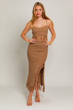 Load image into Gallery viewer, Fancy Tassels Crop Top Taupe
