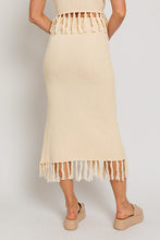 Load image into Gallery viewer, Fancy Tassels Midi Skirt Cream
