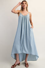 Load image into Gallery viewer, Sleeveless Chambray High-Low Dress