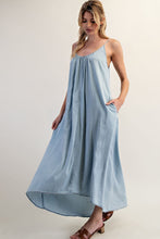 Load image into Gallery viewer, Sleeveless Chambray High-Low Dress