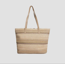 Load image into Gallery viewer, Oasis Stripped Summer Straw Tote