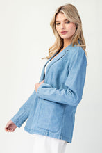 Load image into Gallery viewer, Chambray Blazer Jacket