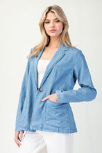Load image into Gallery viewer, Chambray Blazer Jacket