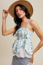 Load image into Gallery viewer, Garden Lace Peplum Top