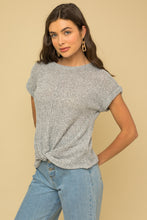 Load image into Gallery viewer, Waffle Knit Twist Top Grey