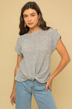 Load image into Gallery viewer, Waffle Knit Twist Top Grey