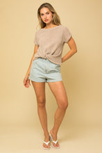 Load image into Gallery viewer, Waffle Knit Twist Top Oatmeal