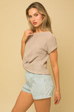 Load image into Gallery viewer, Waffle Knit Twist Top Oatmeal