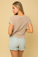 Load image into Gallery viewer, Waffle Knit Twist Top Oatmeal
