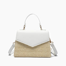 Load image into Gallery viewer, Coastal Straw Envelope Crossbody Bag White