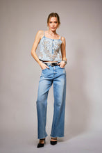 Load image into Gallery viewer, Bow Chic Denim Corset Top