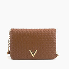Load image into Gallery viewer, Haven Flap Woven Crossbody Bag Cognac