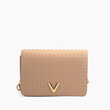 Load image into Gallery viewer, Haven Flap Woven Crossbody Bag Beige