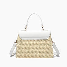Load image into Gallery viewer, Coastal Straw Envelope Crossbody Bag White