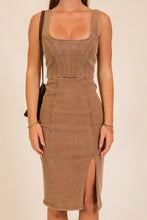 Load image into Gallery viewer, Nashville Nights Denim Dress Mocha